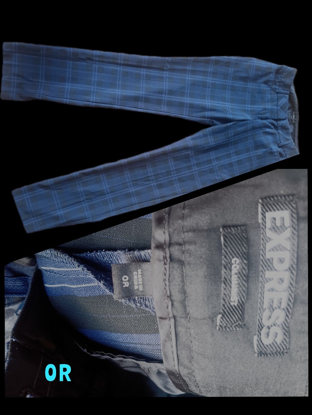 Now $5.  Express Blue Plaid Slim Womens Dress Pants